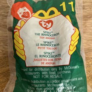 SPIKE THE RHINOCEROS TY MCDONALDS HAPPY MEAL STUFFED TOY (NEW SEALED BAG)